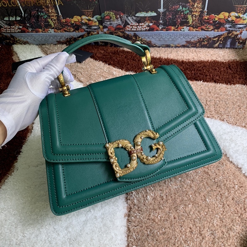 Dolce & Gabbana YD04 Green Leather Shoulder Bag