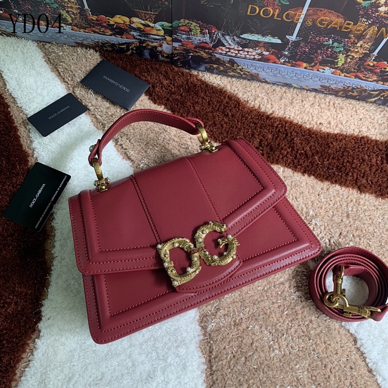 Dolce & Gabbana DG4156 Red Leather Shoulder Bag