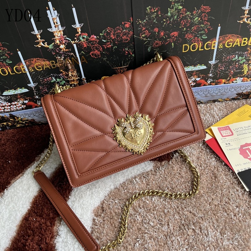 Dolce & Gabbana DG4151 Heart Embellished Quilted Leather Shoulder Bag