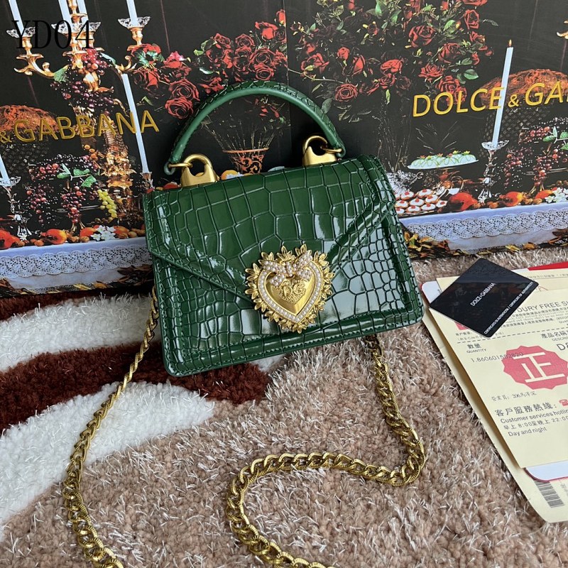Dolce & Gabbana DG6613 Crocodile-Embossed Heart Clutch Bag