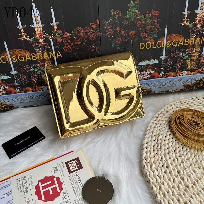 Dolce & Gabbana DG5515 Metallic Gold Logo Clutch