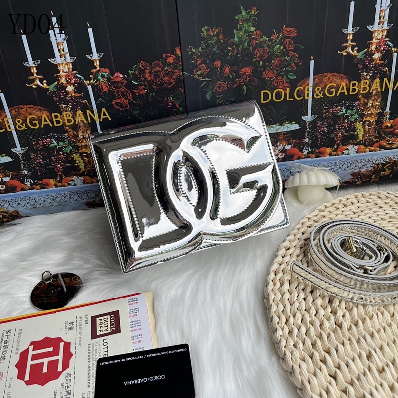 Dolce & Gabbana DG Logo Metallic Clutch Bag