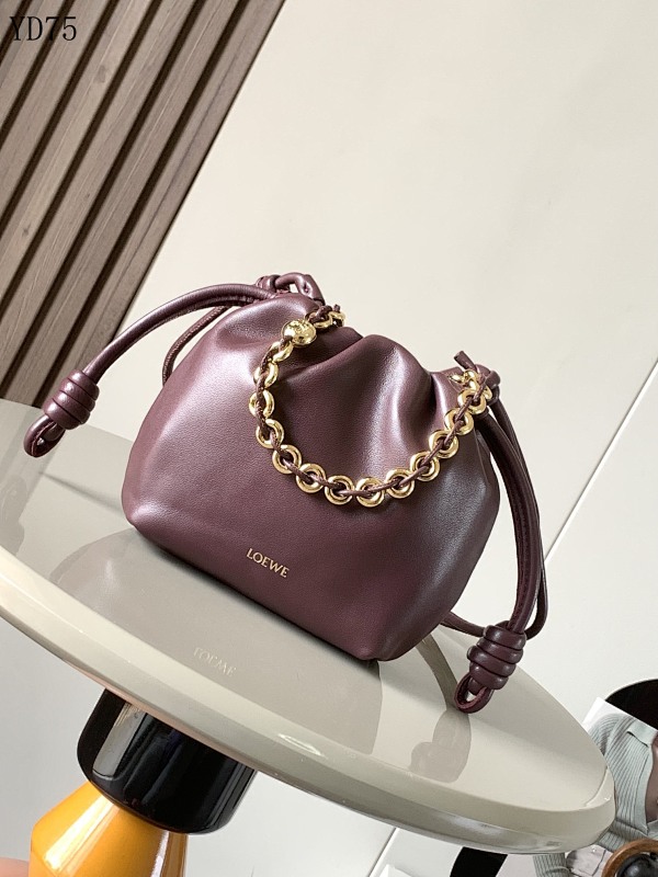 L03wee 9058 Soft Leather Drawstring Bag
