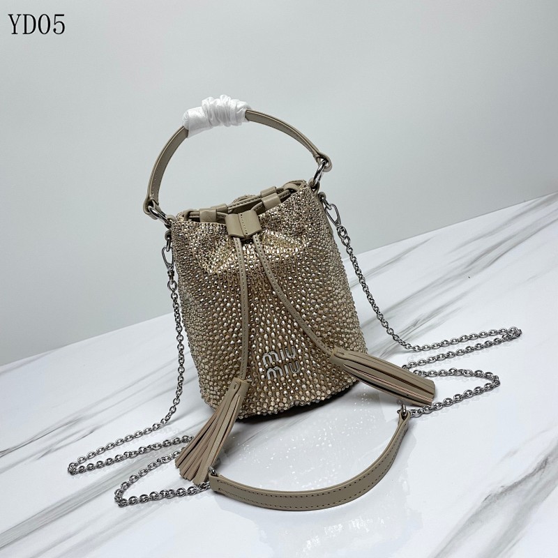 MIUMIU YD05 Crystal Embellished Bucket Bag