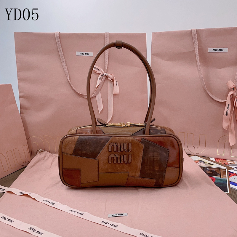 MiuuMiuu 5BB147 Patchwork Bowling Bag