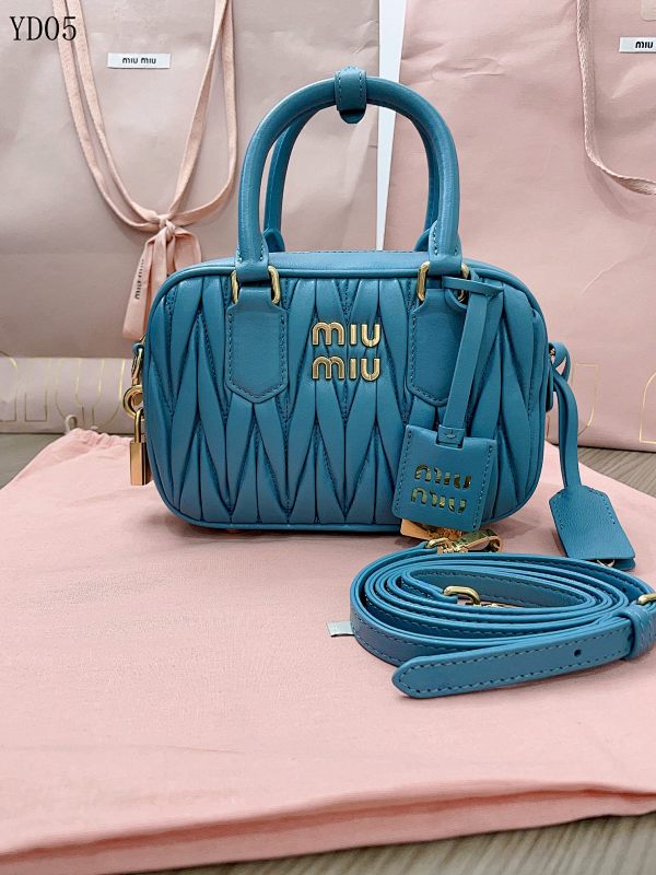 MiuuMiuu 5BB123 Mini Quilted Leather Crossbody Bag