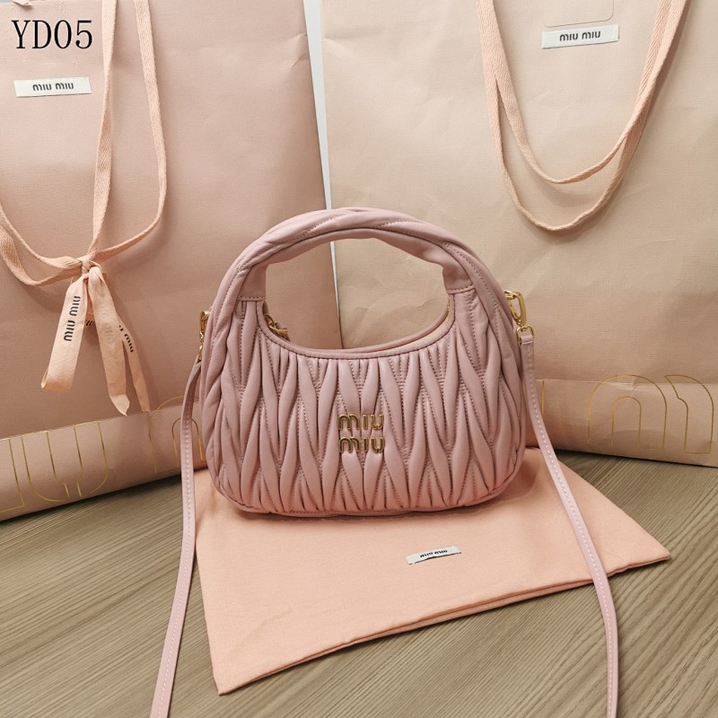 MIUMIU YD05 Pink Quilted Leather Shoulder Bag