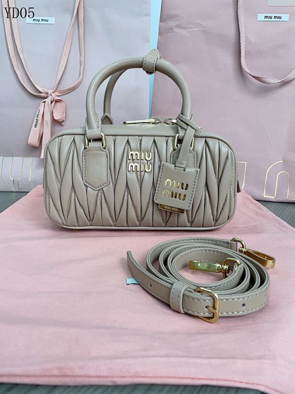 MiuuMiuu 5BB142 Quilted Leather Top Handle Bag