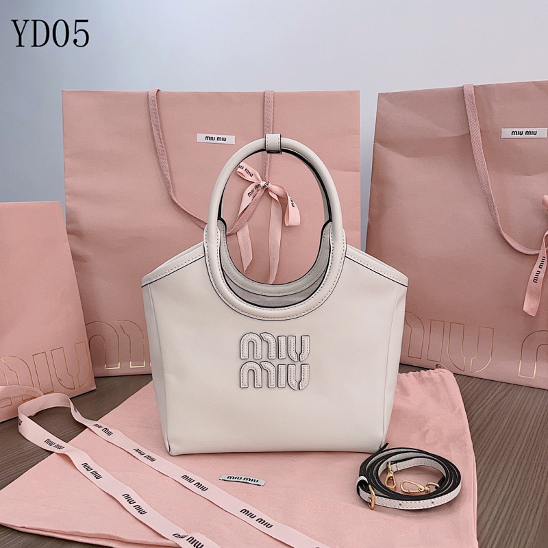 MiuuMiuu YD05 White Logo Tote Bag