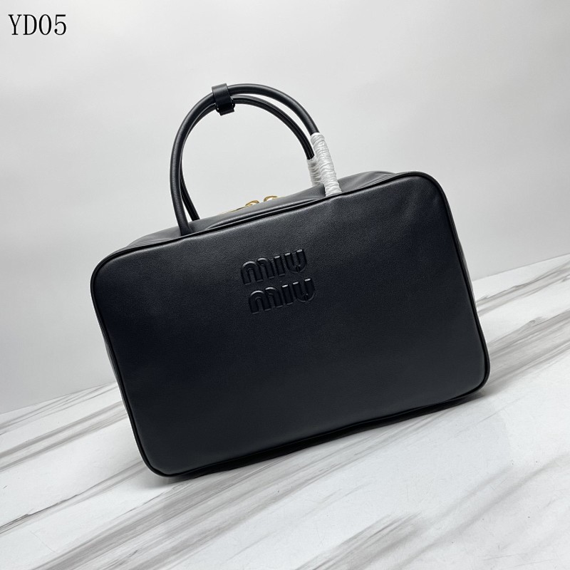 MiuuMiuu 5BB117 Embossed Logo Top Handle Bag