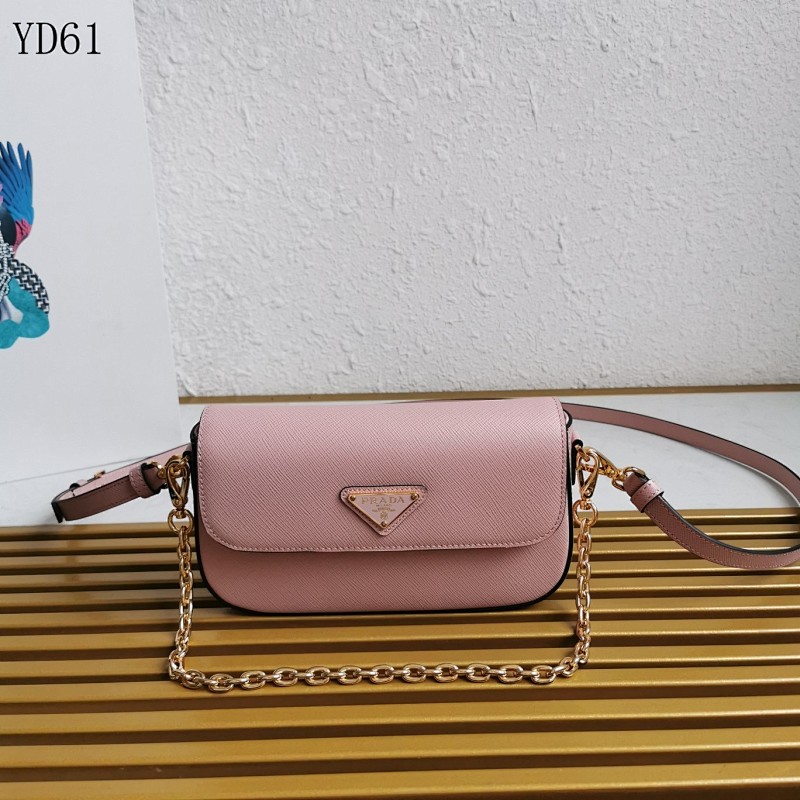 PRADA 1BD356 Saffiano Leather Flap Crossbody Bag