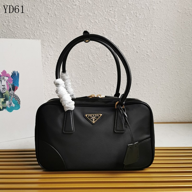 Pr4da 1BB115再生尼龙双提手手袋