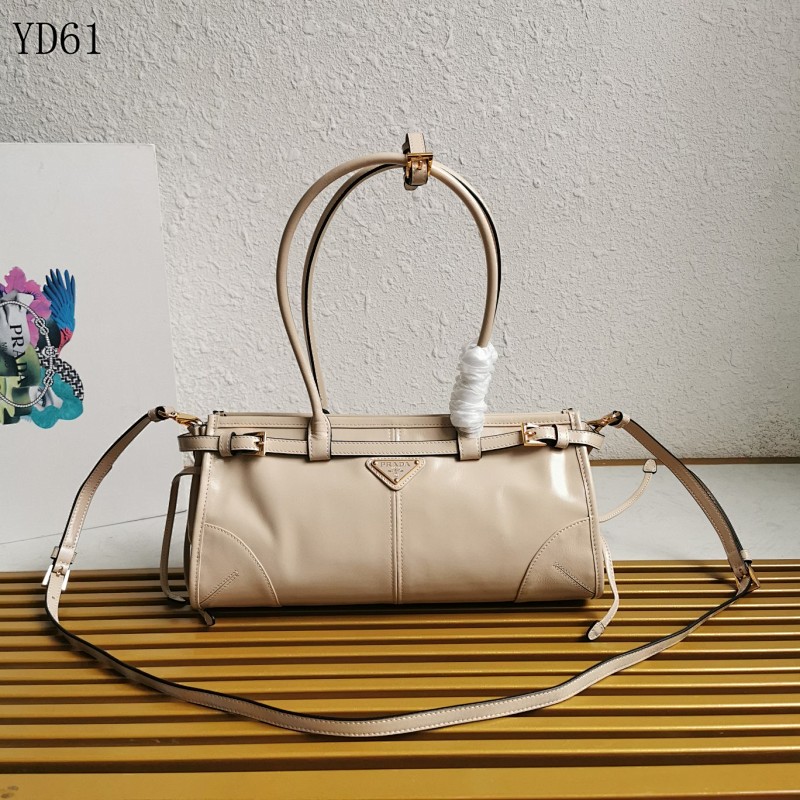 PRADA 1BA426 Small Oil-Waxed Leather Tote Bag