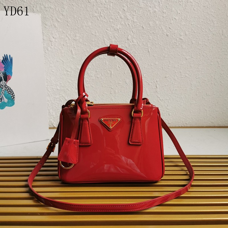 Pr4da 1BA906 Patent Leather Tote Bag