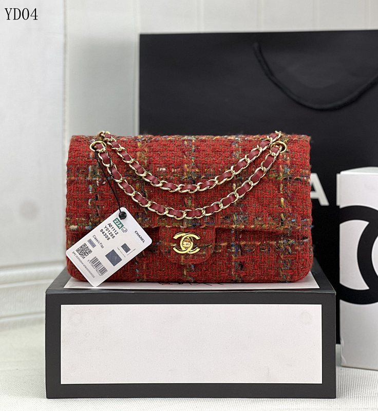 CHANELL 1112 Tweed Flap Bag