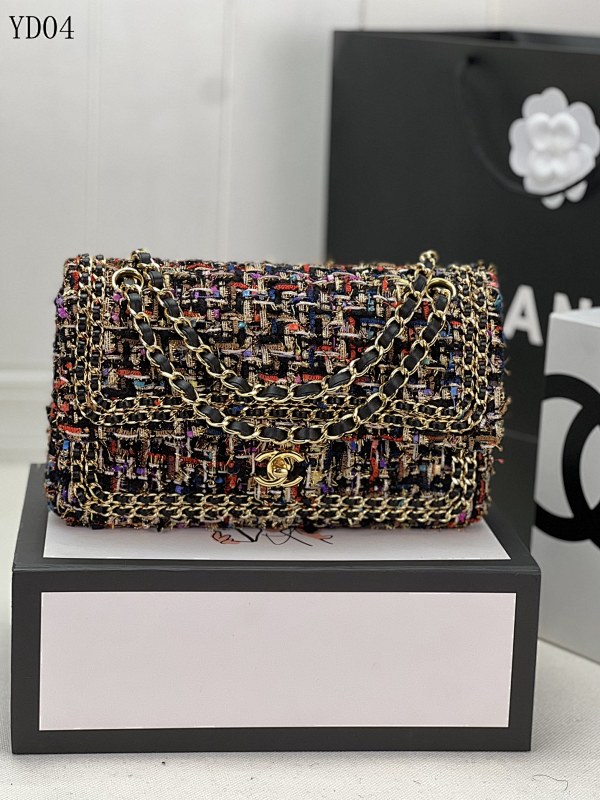 CHANELL 1112 Large Tweed Flap Bag