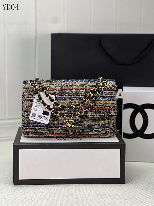 CHANELL YD04 Multicolor Tweed Flap Bag