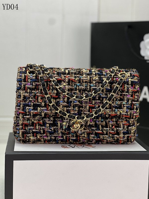 CHANELL YD04 Multicolor Tweed Clutch