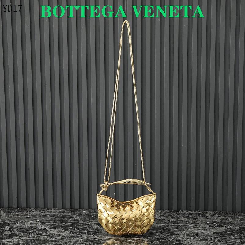 BotegaaVeneta BV Intrecciato Gold Woven Crossbody Bag