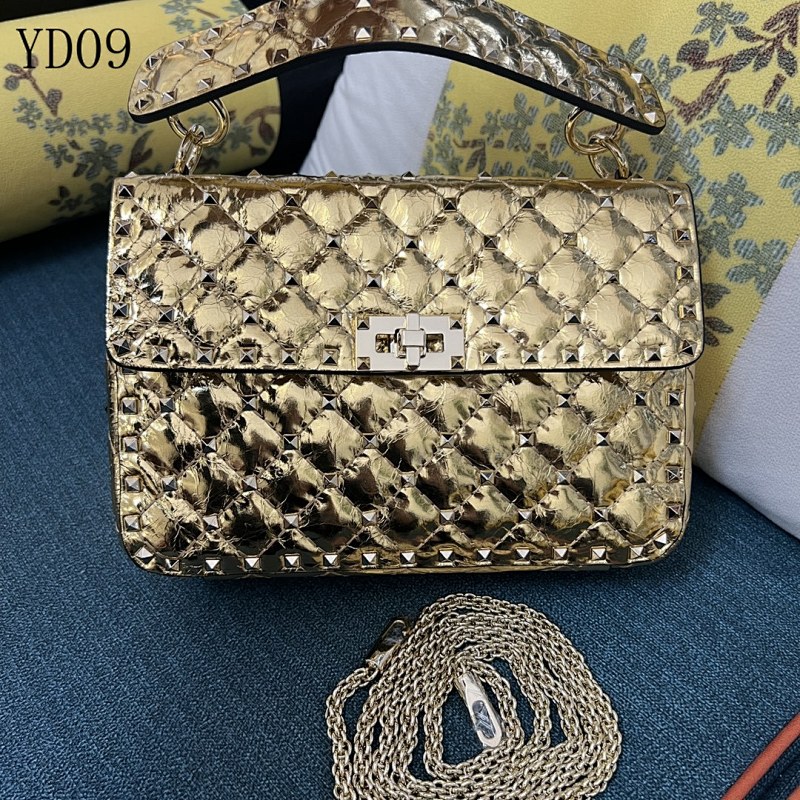 Valentiino YD09 Gold Quilted Studs Handbag