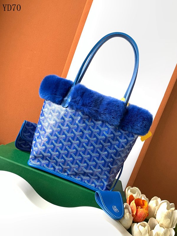 Goyarrd Saint Louis Tote Bag with Fur Trim