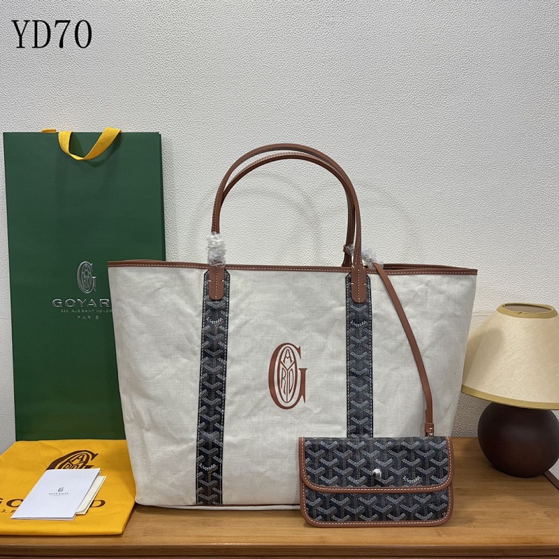 Goyarrd Saint Louis Tote Bag – Monogram Canvas with Brown Leather Trim