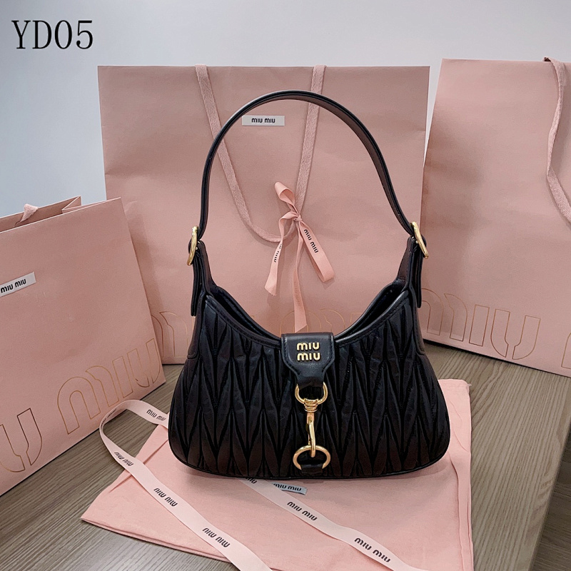 MiuuMiuu 5BC157 Hobo Shoulder Bag Matelasse Lamb Leather