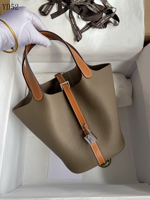 Hermez Picotin 18cm Tan Leather Handbag