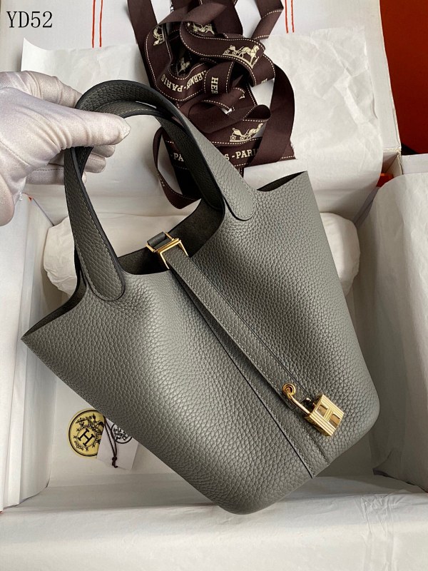 Hermès Picotin 18cm Tote Bag in Grey Togo Leather