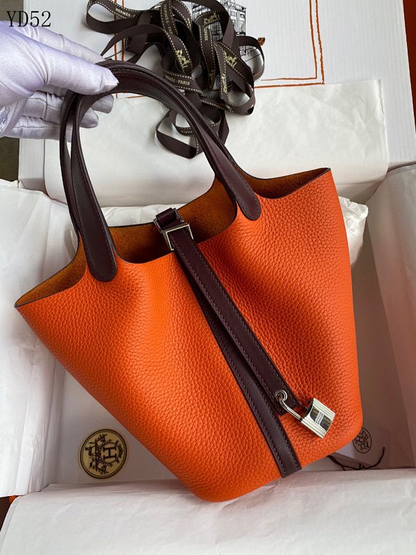 Hermès Picotin 18cm Tote Bag in Orange Togo Leather