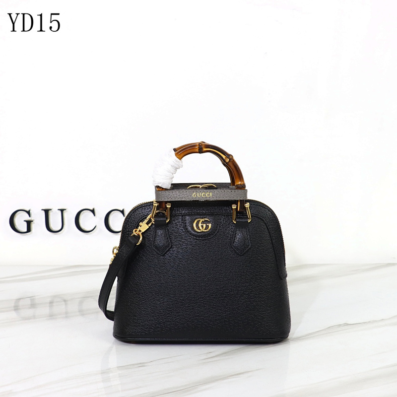 Gucc1 YD15 Black Bamboo Handle Bag
