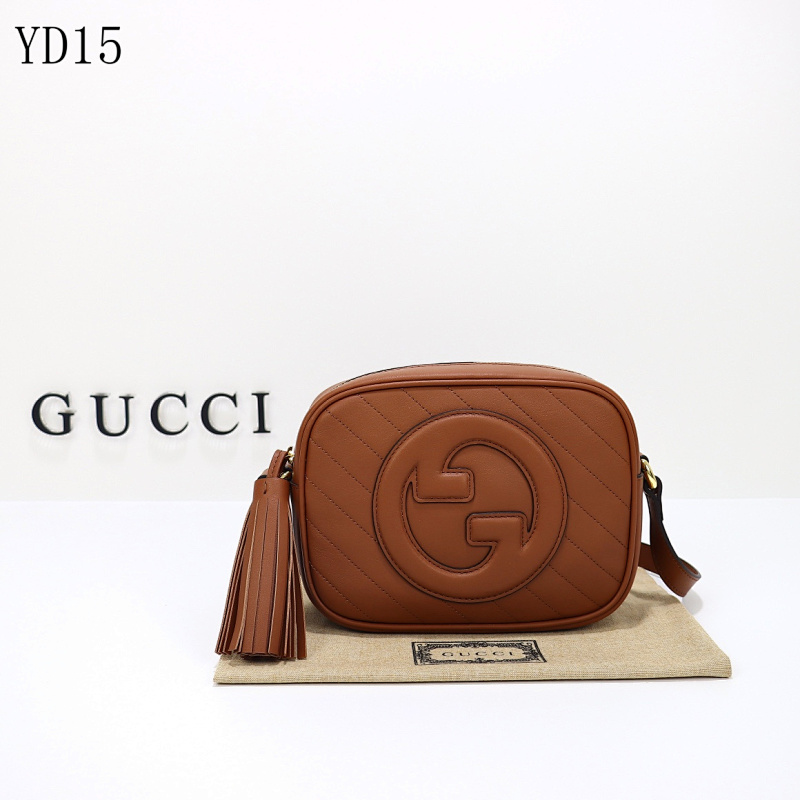 Gucc1 Model YD15 Quilted Leather Crossbody Bag