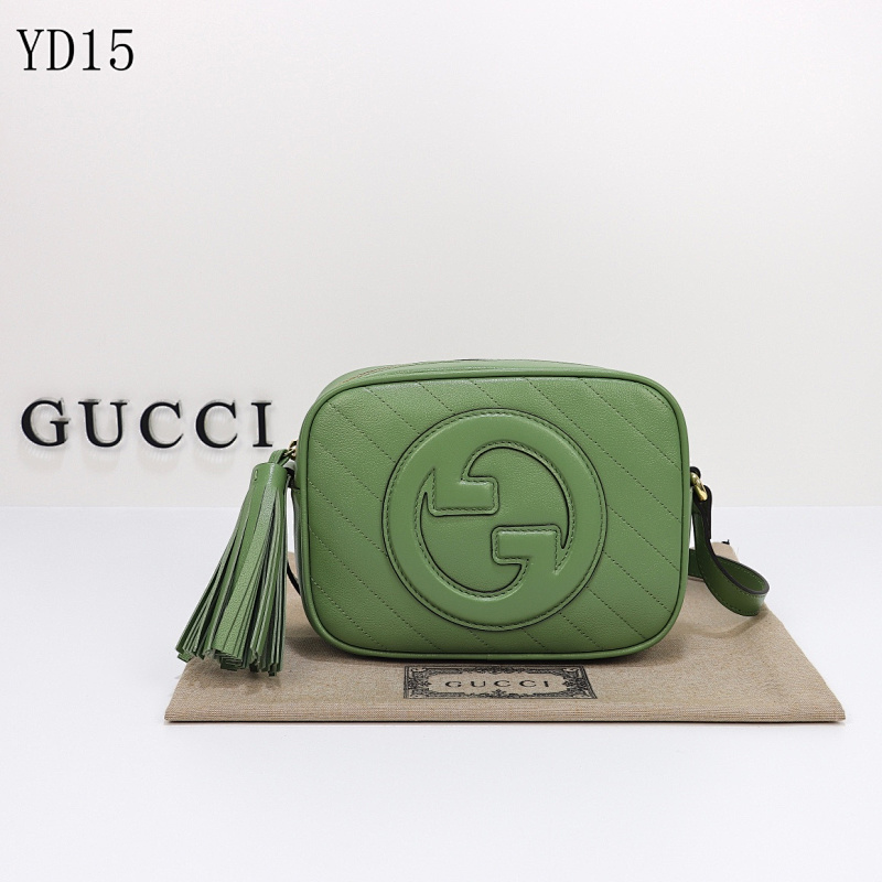 Gucc1 YD15 Green Quilted Leather Crossbody Bag