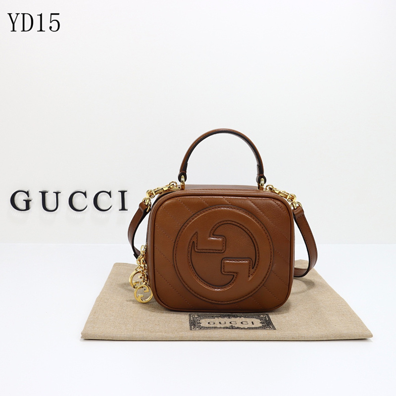 Gucc1 Model YD15 Interlocking G Quilted Leather Shoulder Bag