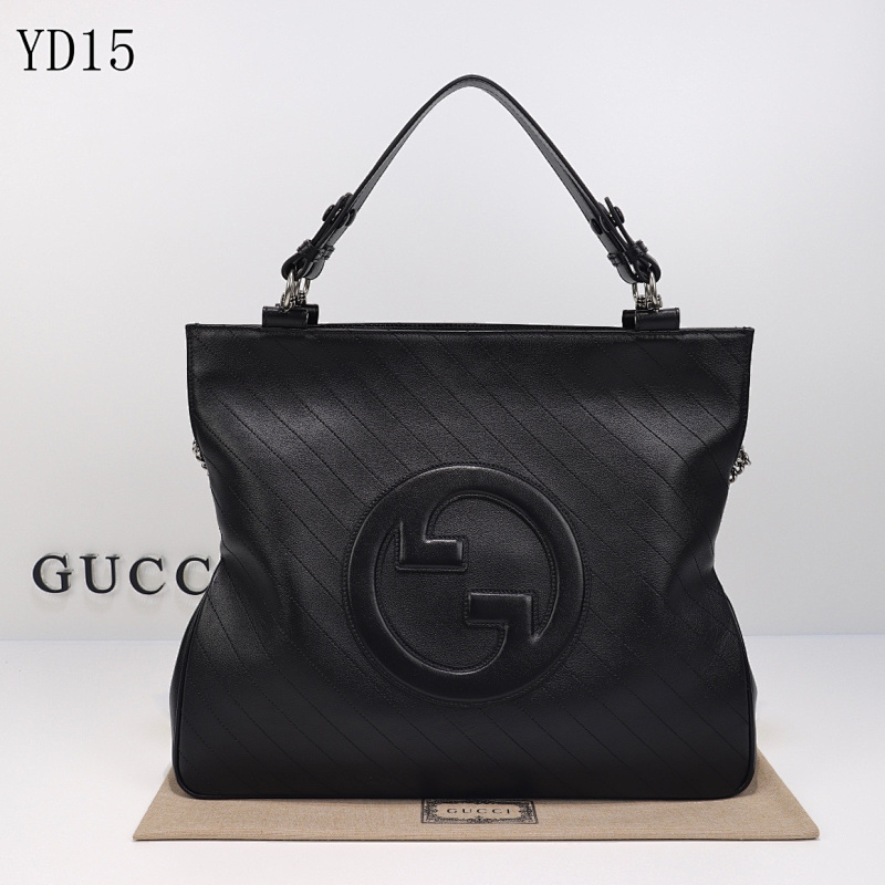 Gucc1 YD15 Black Quilted Leather Tote Bag