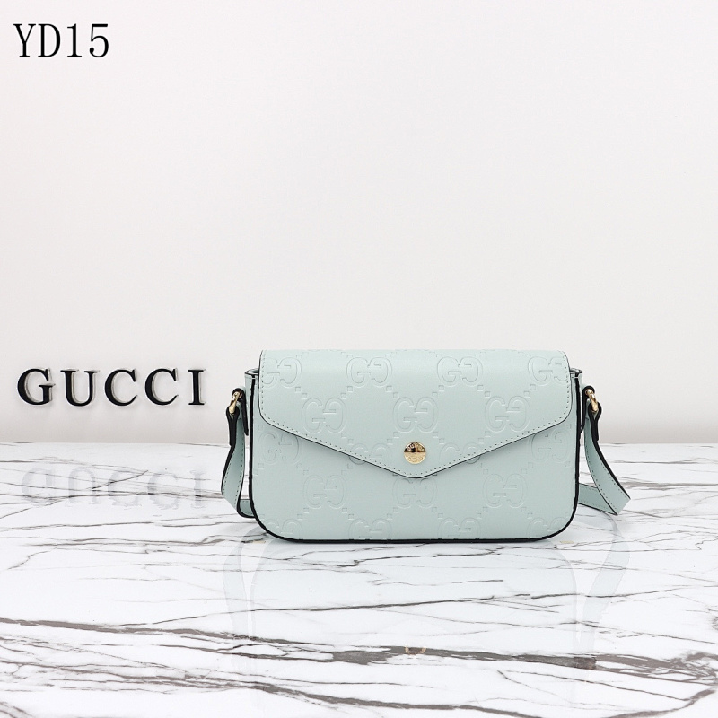 Gucc1 YD15 Embossed GG Leather Crossbody Bag