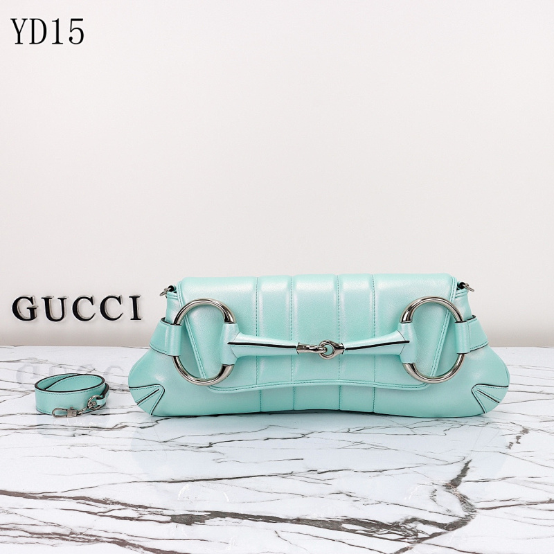 Gucc1 YD15 Mint Green Leather Shoulder Bag