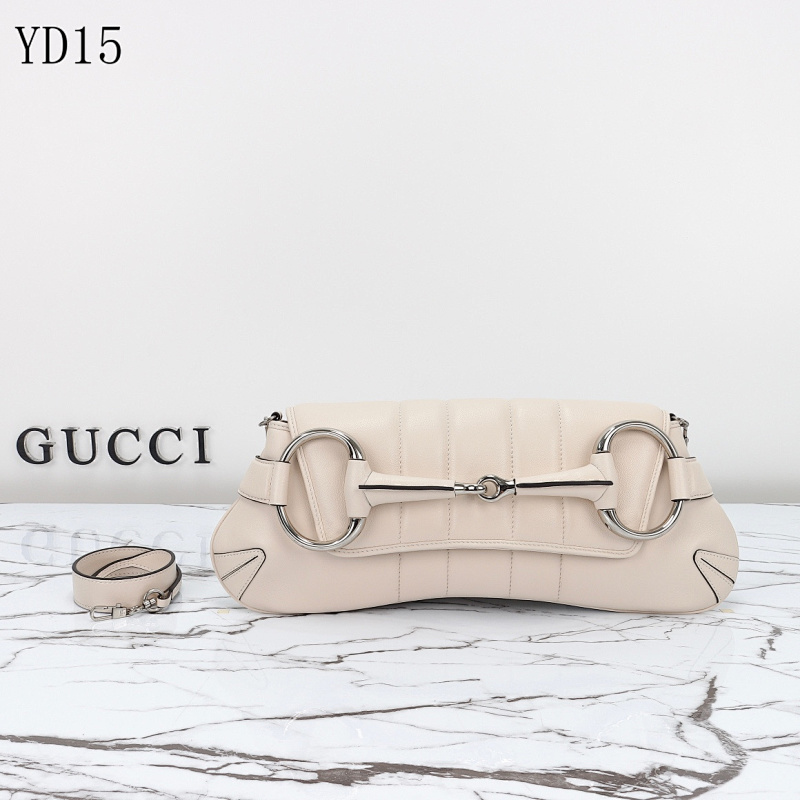 Gucc1 YD15 Horsebit Leather Shoulder Bag