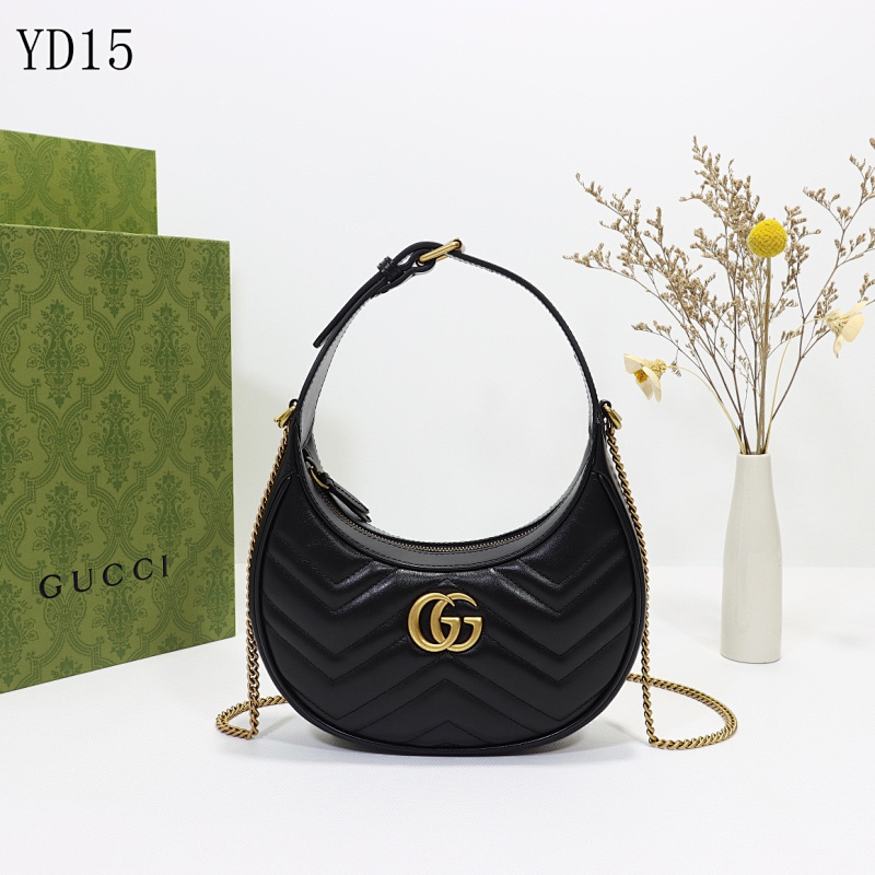 Gucc1 Model 699514 Black Leather Shoulder Bag