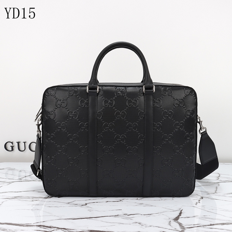 Gucc1 658573 Black GG Supreme Briefcase