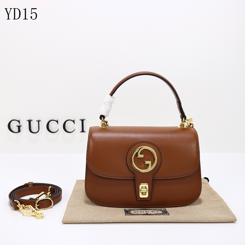 Gucc1 Model 735101 Brown Leather Top Handle Bag