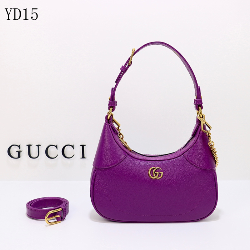 Gucc1 YD15 Purple Leather Shoulder Bag