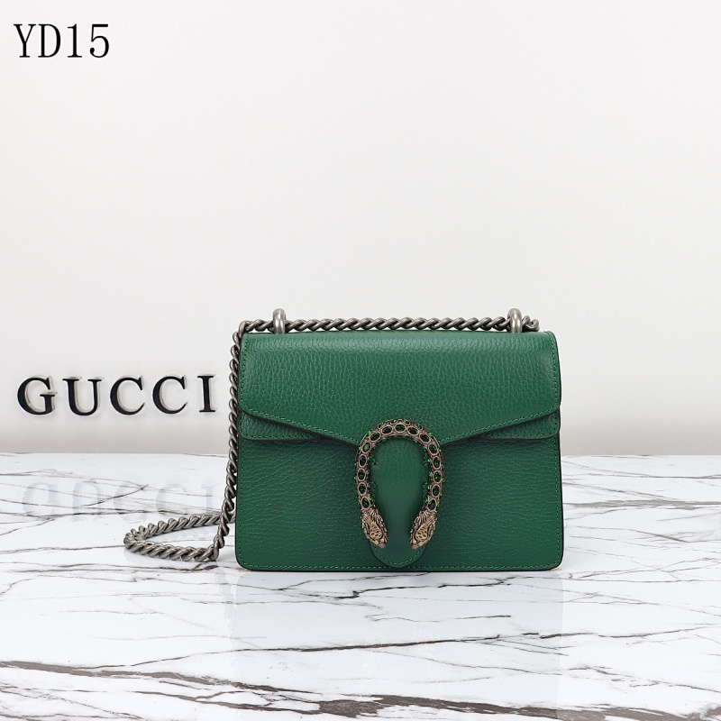 Gucc1 YD15 Snake Embellished Leather Bag