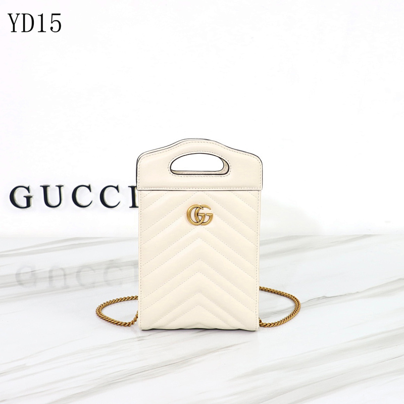 Gucc1 YD15 White Leather Wallet