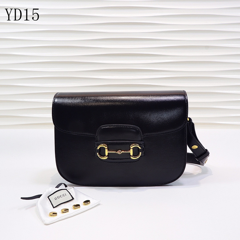 Gucc1 YD15063 Black Leather Top Handle Bag