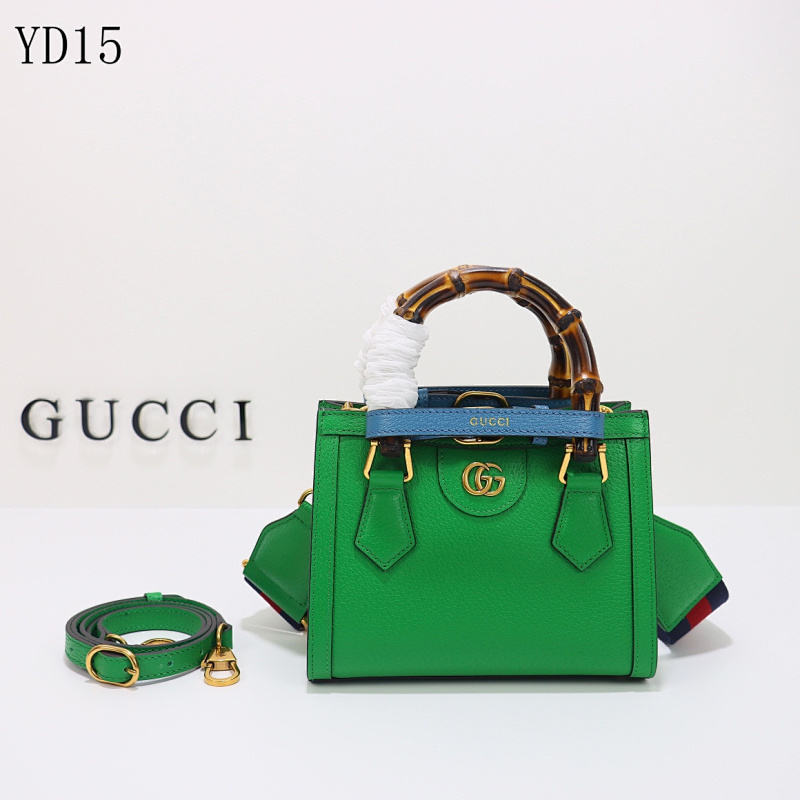 Gucc1 Model 702732 Green Leather Shoulder Bag