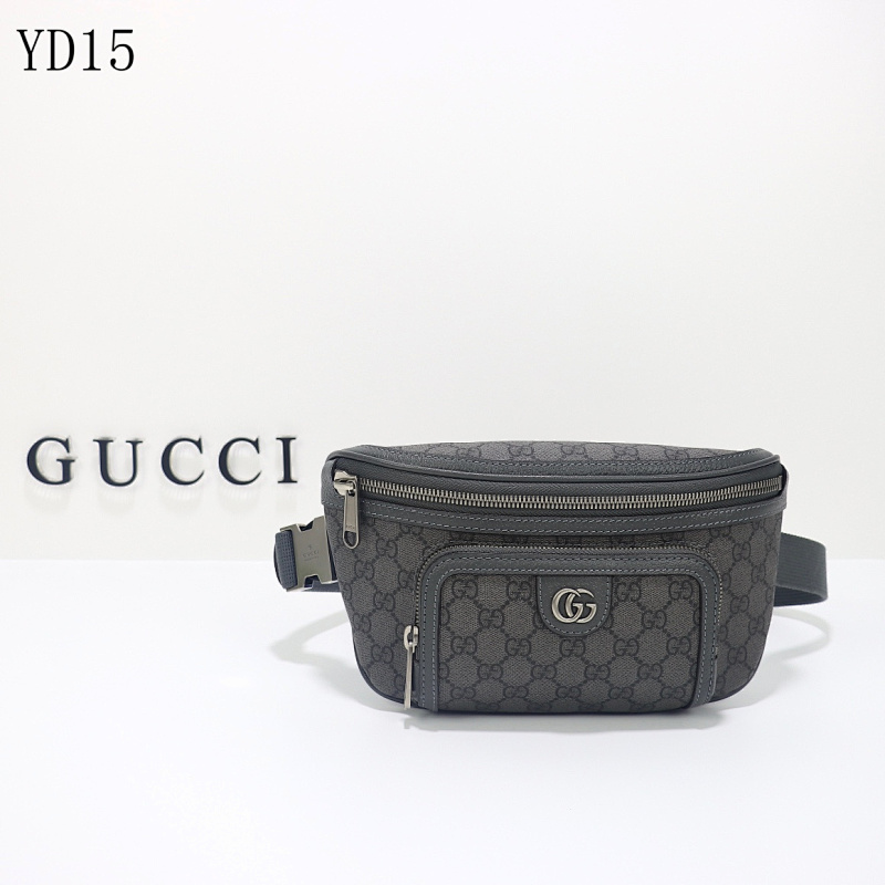 Gucc1 Model 733868 Grey GG Supreme Belt Bag