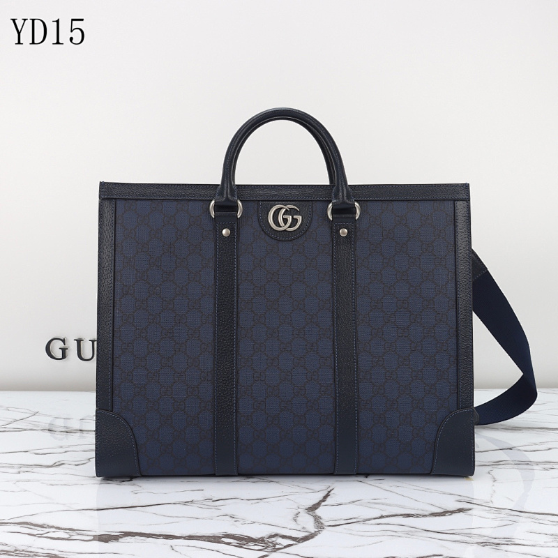 Gucc1 Model 724665 Deep Blue Leather Tote Bag