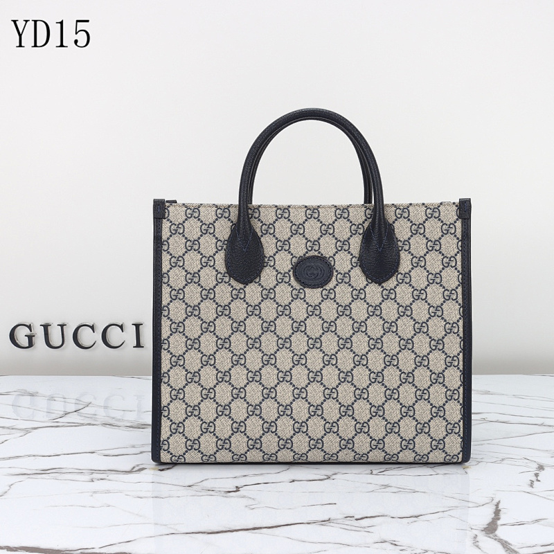 Gucc1 Model 659983 Embroidered Monogram Canvas Tote