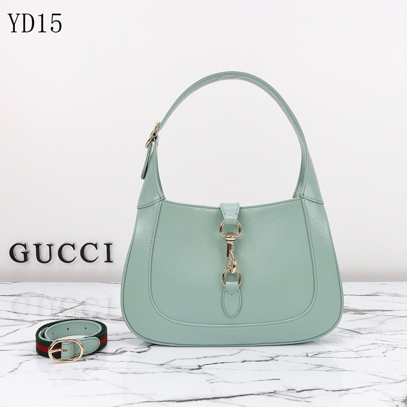 Gucc1 Model 782849 Pale Green Patent Leather Shoulder Bag
